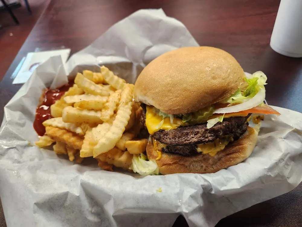 Double Meat Cheeseburger Basket